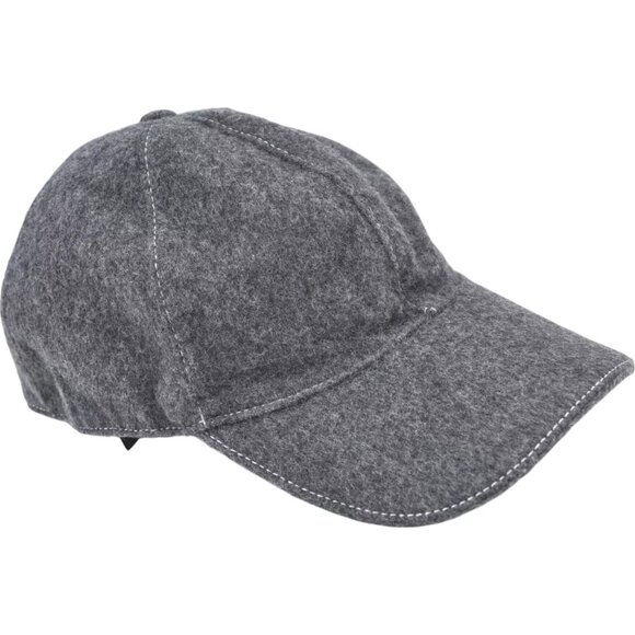 090248AR (S3) Gucci Cap Web Sherry Line Gray Wool - Picture 2 of 14